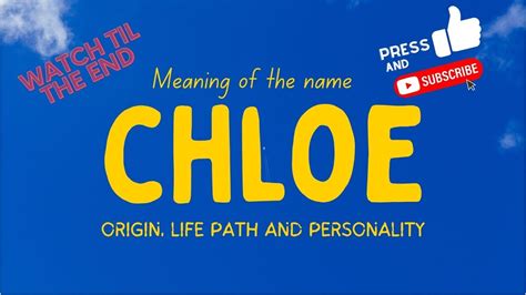 where does the name chloe originate from